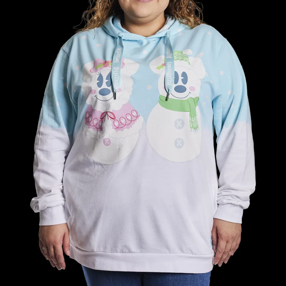 Unisex Disney Tops<Mickey & Minnie Pastel Snowman Unisex Hoodie