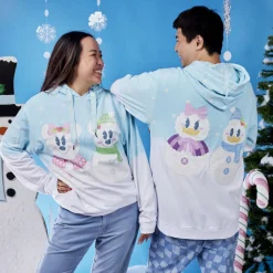 Unisex Disney Tops<Mickey & Minnie Pastel Snowman Unisex Hoodie
