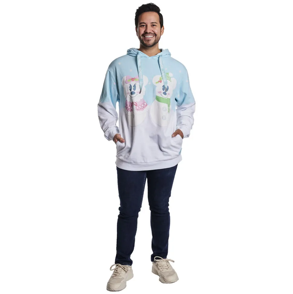 Unisex Disney Tops<Mickey & Minnie Pastel Snowman Unisex Hoodie