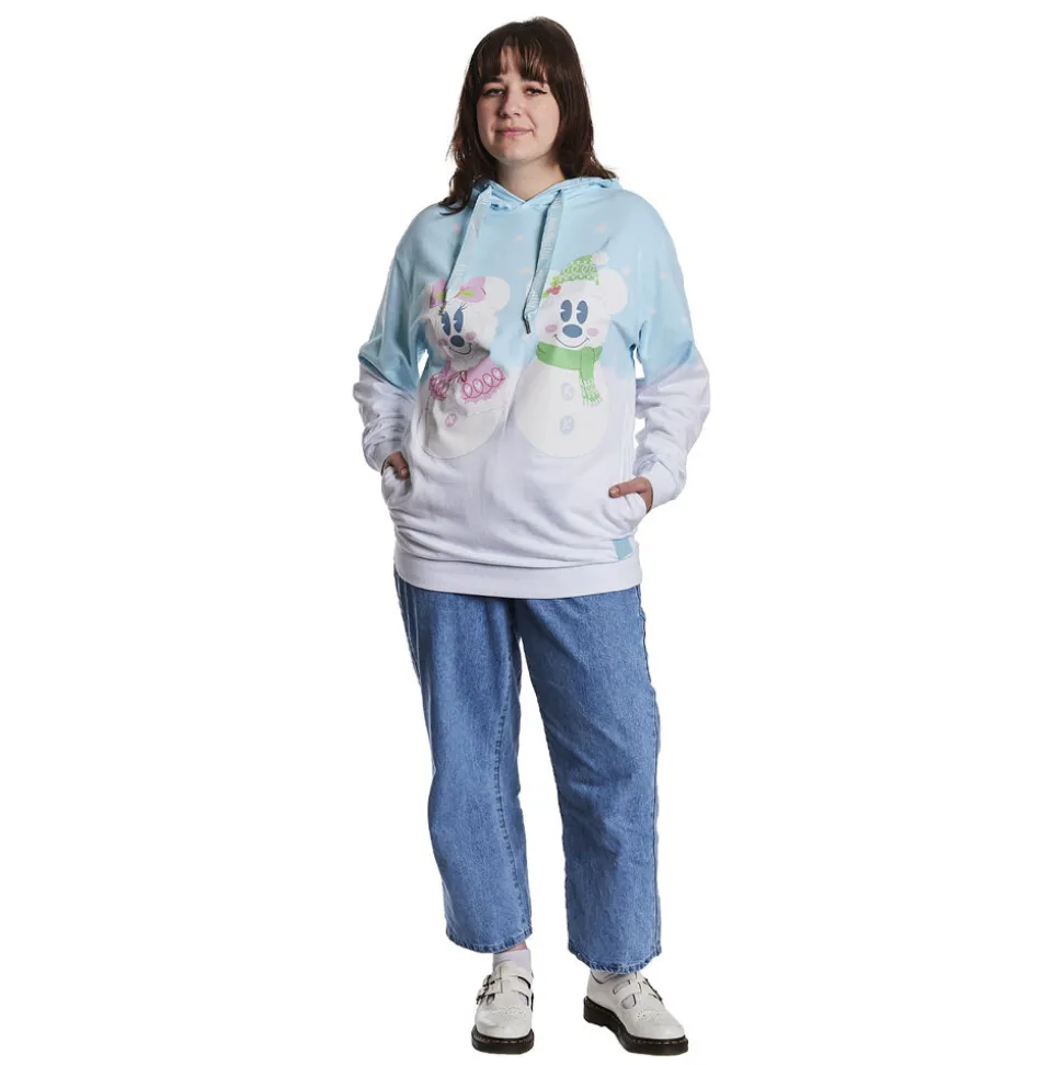 Unisex Disney Tops<Mickey & Minnie Pastel Snowman Unisex Hoodie