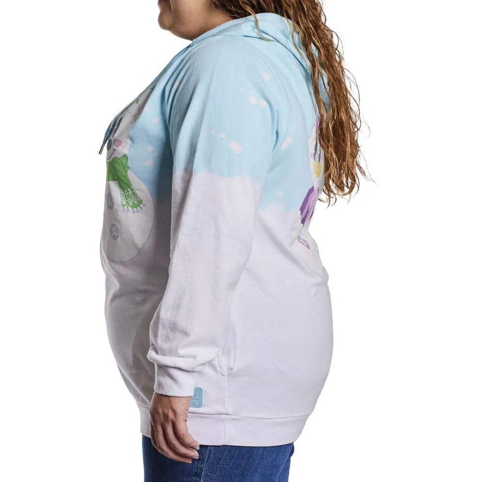 Unisex Disney Tops<Mickey & Minnie Pastel Snowman Unisex Hoodie
