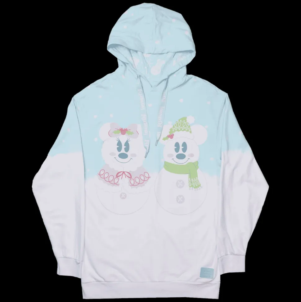 Unisex Disney Tops<Mickey & Minnie Pastel Snowman Unisex Hoodie