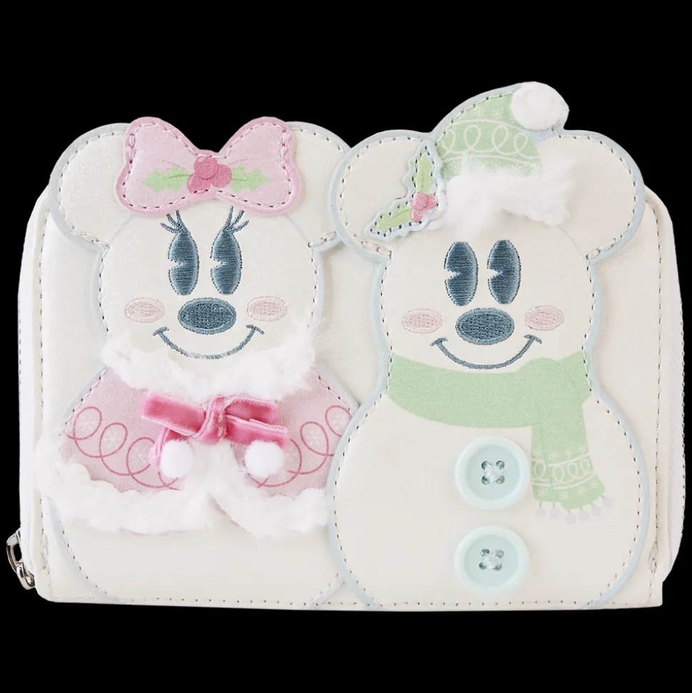 Disney Wallets<Mickey & Minnie Pastel Snowman Zip Around Wallet