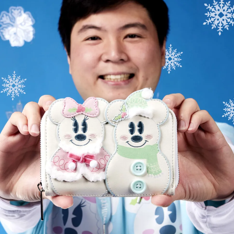 Disney Wallets<Mickey & Minnie Pastel Snowman Zip Around Wallet