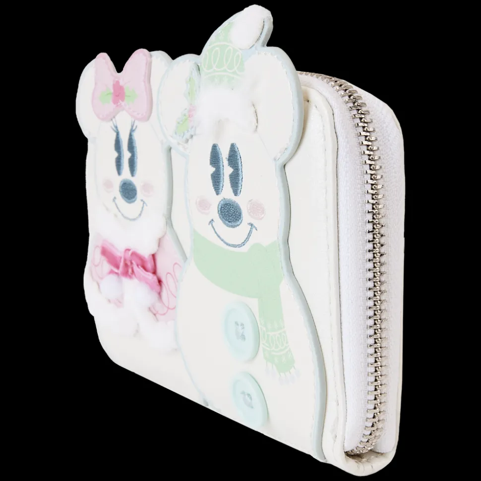 Disney Wallets<Mickey & Minnie Pastel Snowman Zip Around Wallet