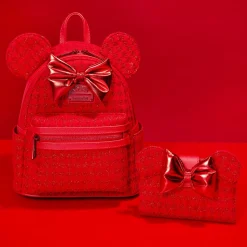 Disney Wallets<Minnie Mouse Exclusive Red Glitter Tonal Bifold Wallet