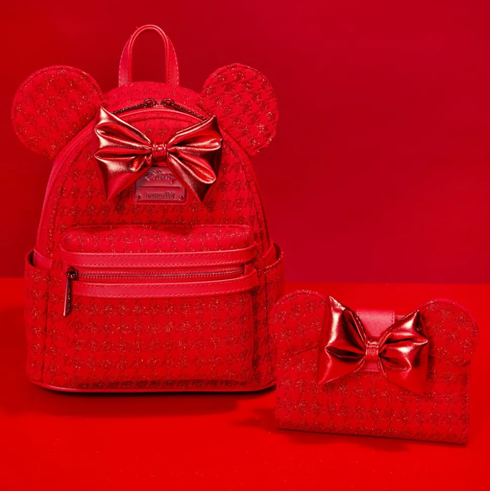 Disney Wallets<Minnie Mouse Exclusive Red Glitter Tonal Bifold Wallet