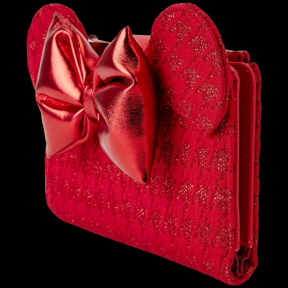 Disney Wallets<Minnie Mouse Exclusive Red Glitter Tonal Bifold Wallet