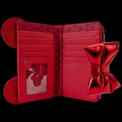 Disney Wallets<Minnie Mouse Exclusive Red Glitter Tonal Bifold Wallet