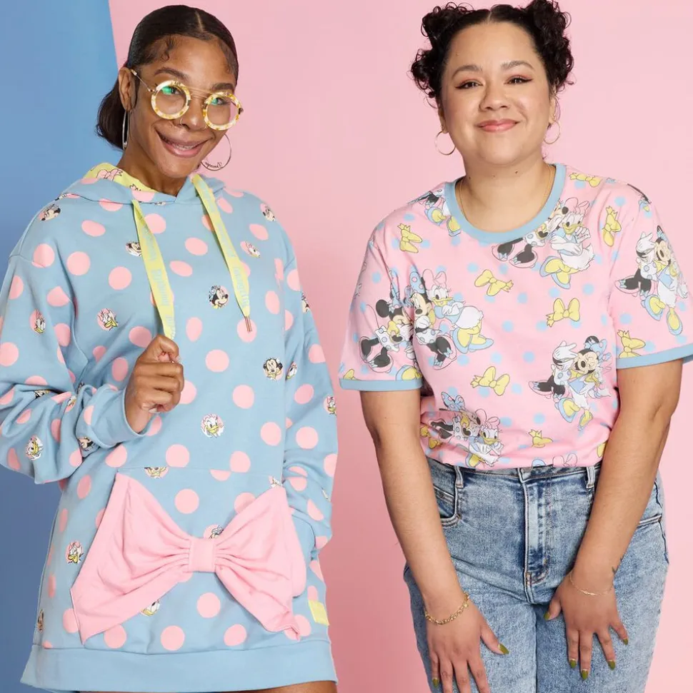 Unisex Disney Tops<Minnie Mouse Pastel Polka Dot Unisex Hoodie