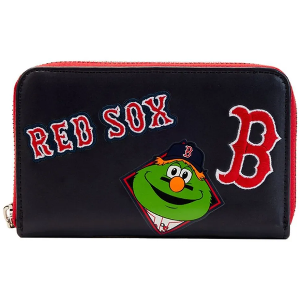 MLB Wallets< Boston Red Sox Patches Zip Around Wallet
