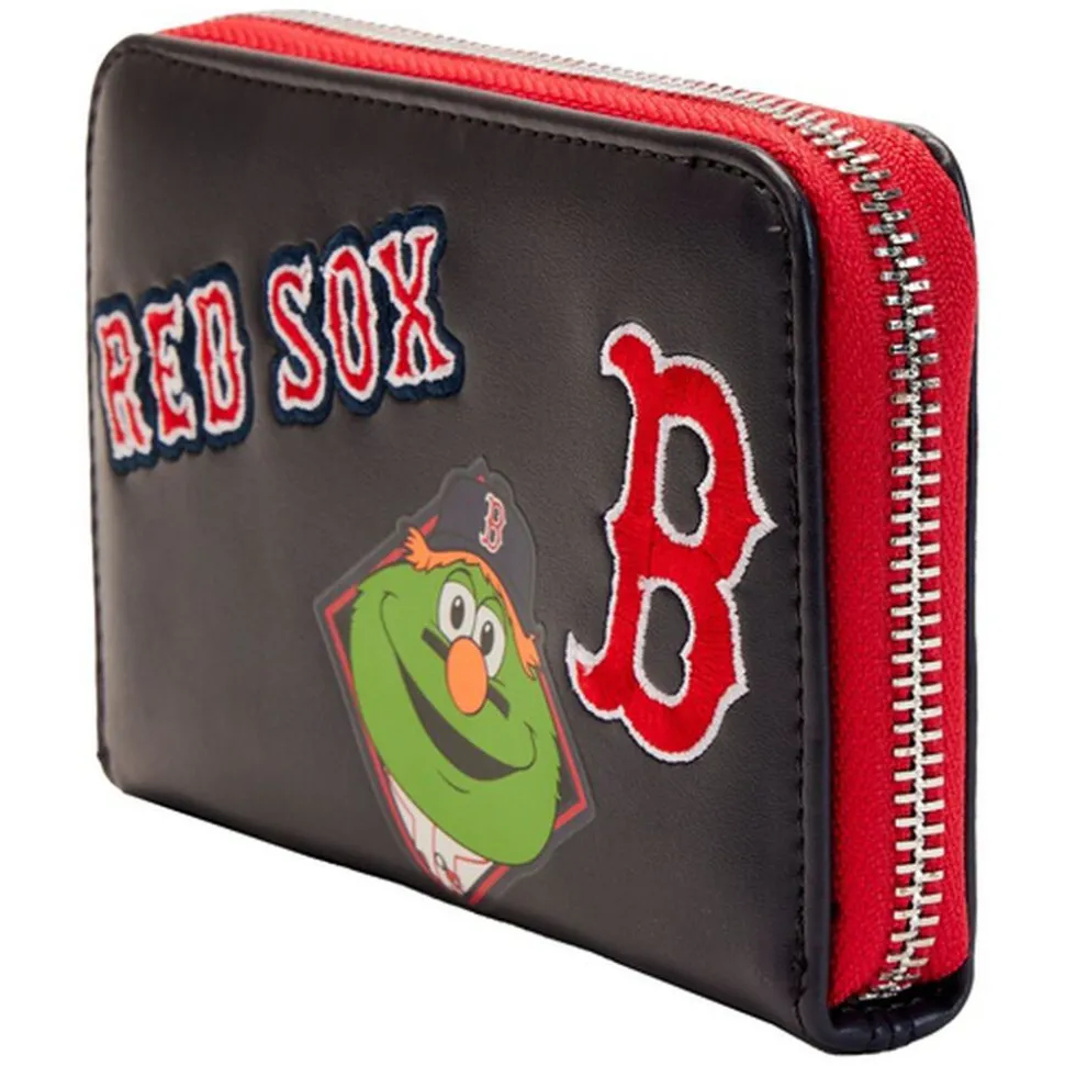 MLB Wallets< Boston Red Sox Patches Zip Around Wallet