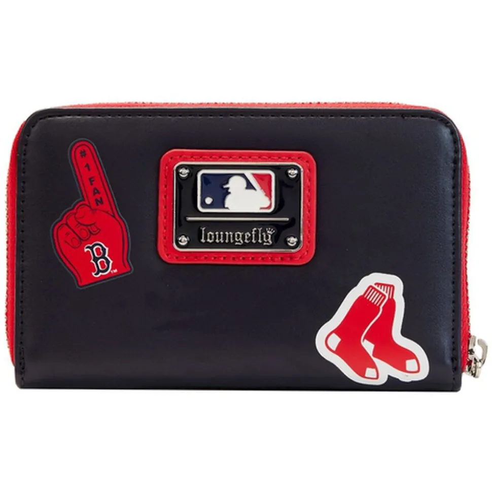 MLB Wallets< Boston Red Sox Patches Zip Around Wallet