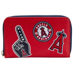 MLB Wallets< La Angels Patches Zip Around Wallet