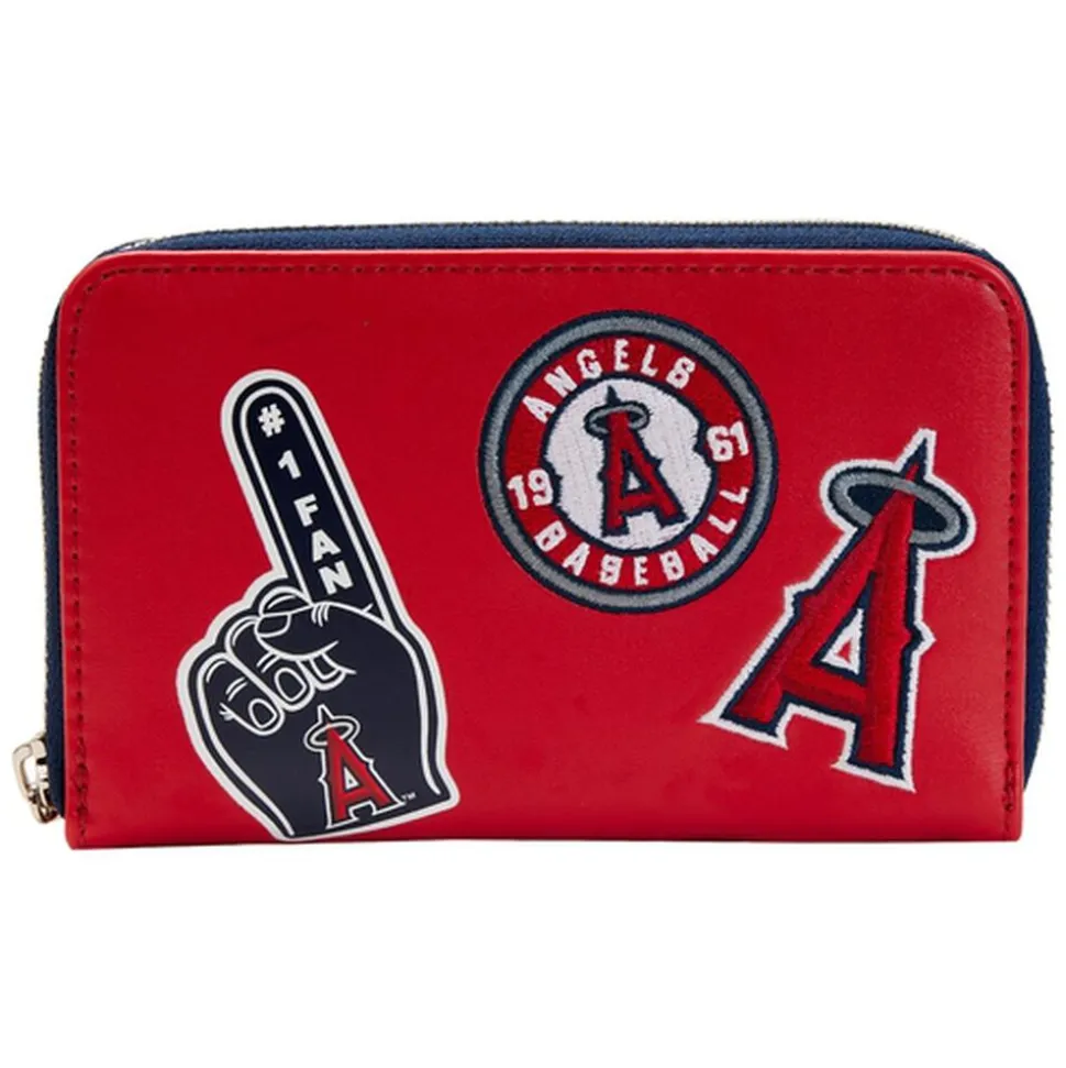 MLB Wallets< La Angels Patches Zip Around Wallet