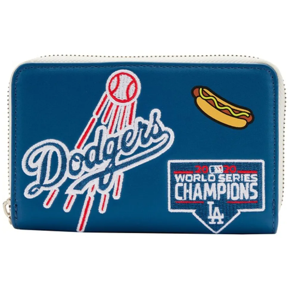 MLB Wallets< La Dodgers Patches Zip Around Wallet