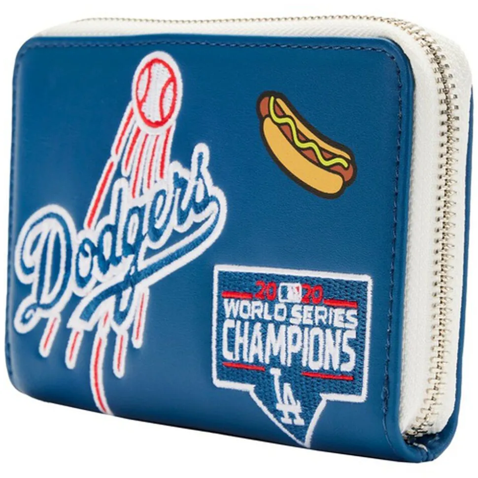 MLB Wallets< La Dodgers Patches Zip Around Wallet