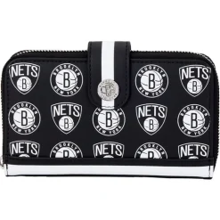 NBA Wallets< Brooklyn Nets Logo Zip Around Wallet