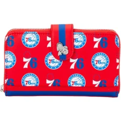 NBA Wallets< Philadelphia 76Ers Logo Zip Around Wallet