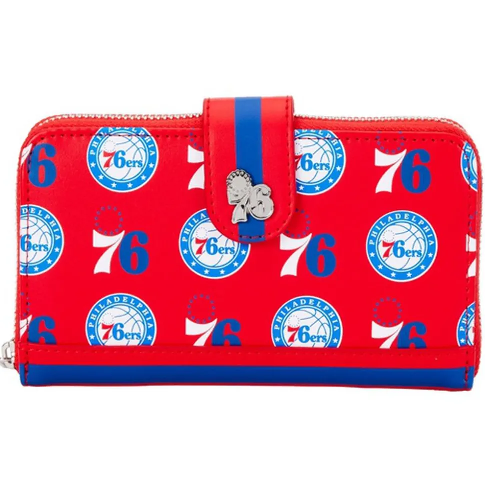 NBA Wallets< Philadelphia 76Ers Logo Zip Around Wallet