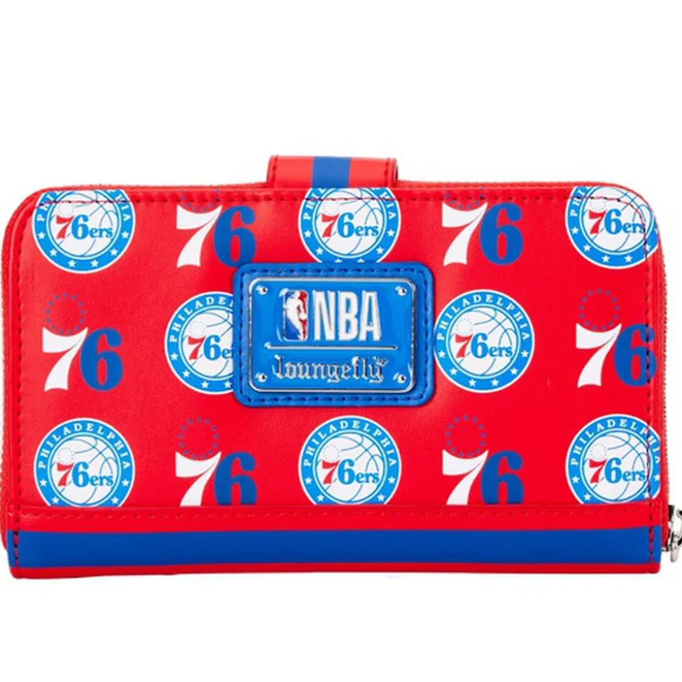 NBA Wallets< Philadelphia 76Ers Logo Zip Around Wallet
