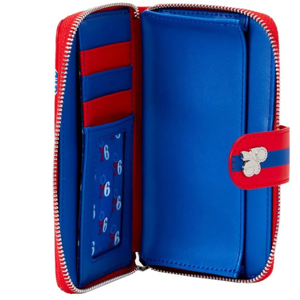 NBA Wallets< Philadelphia 76Ers Logo Zip Around Wallet