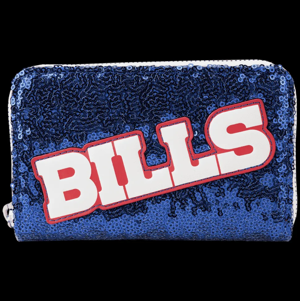 NFL Wallets< Buffalo Bills Sequin Zip Around Wallet