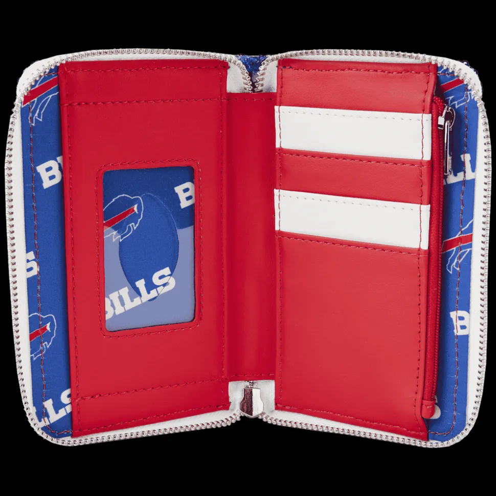NFL Wallets< Buffalo Bills Sequin Zip Around Wallet