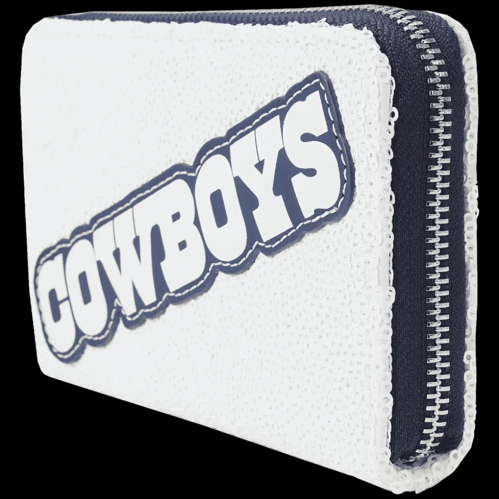 NFL Wallets< Dallas Cowboys Sequin Zip Around Wallet