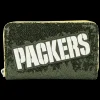 NFL Wallets< Green Bay Packers Sequin Zip Around Wallet