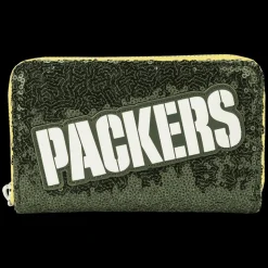 NFL Wallets< Green Bay Packers Sequin Zip Around Wallet