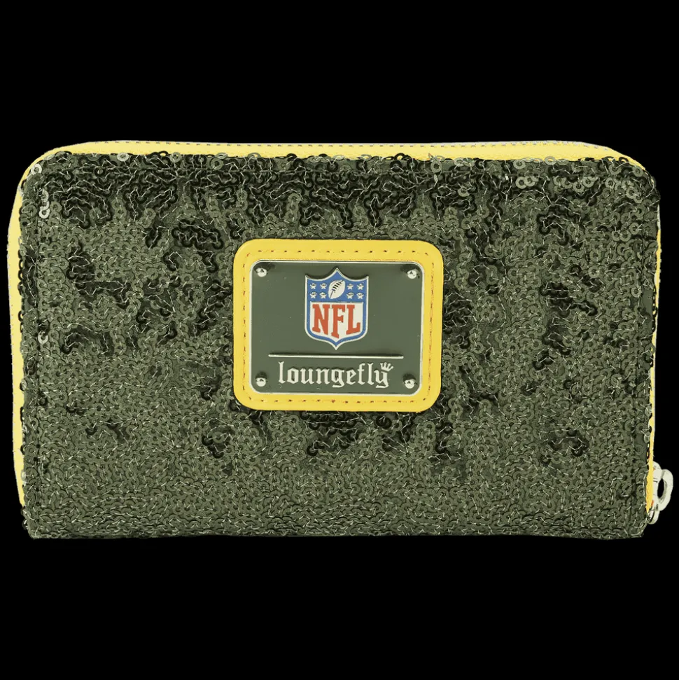 NFL Wallets< Green Bay Packers Sequin Zip Around Wallet