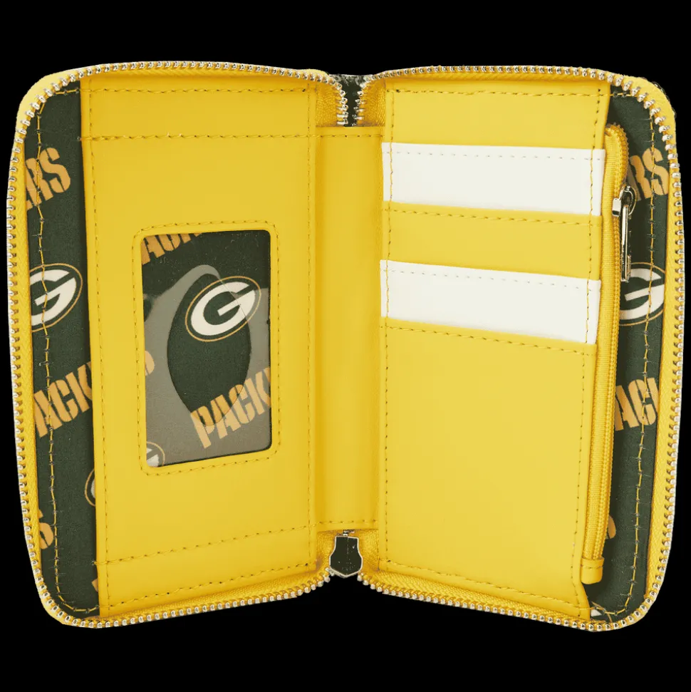 NFL Wallets< Green Bay Packers Sequin Zip Around Wallet