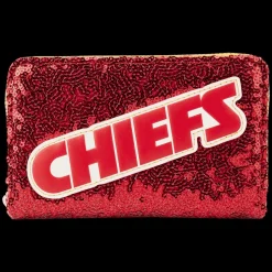 NFL Wallets< Kansas City Chiefs Sequin Zip Around Wallet