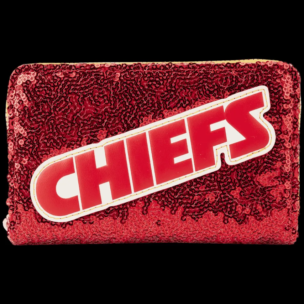 NFL Wallets< Kansas City Chiefs Sequin Zip Around Wallet