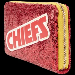 NFL Wallets< Kansas City Chiefs Sequin Zip Around Wallet