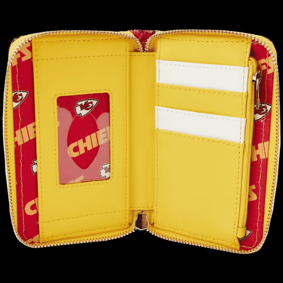NFL Wallets< Kansas City Chiefs Sequin Zip Around Wallet