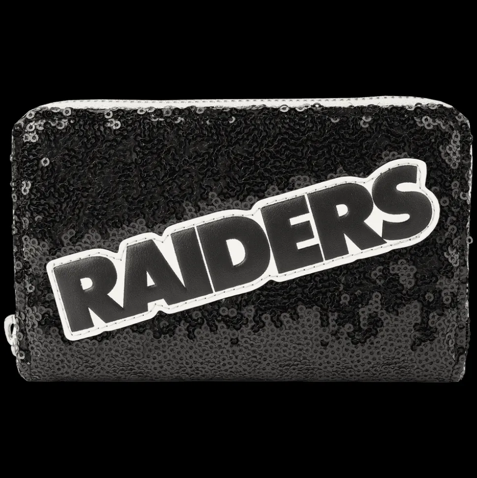 NFL Wallets< Las Vegas Raiders Sequin Zip Around Wallet