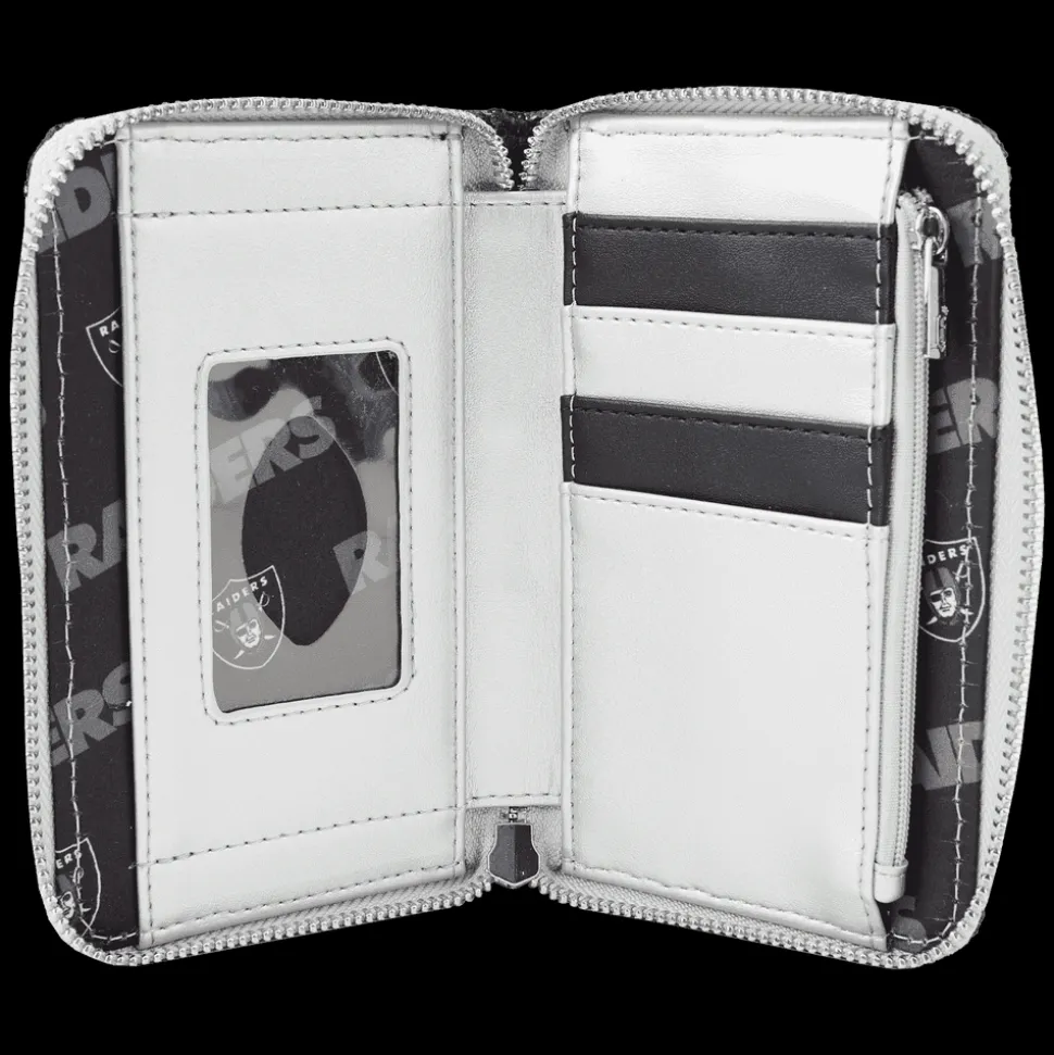 NFL Wallets< Las Vegas Raiders Sequin Zip Around Wallet