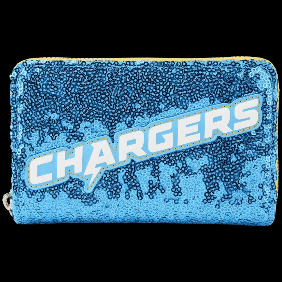 NFL Wallets< Los Angeles Chargers Sequin Zip Around Wallet