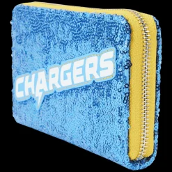 NFL Wallets< Los Angeles Chargers Sequin Zip Around Wallet