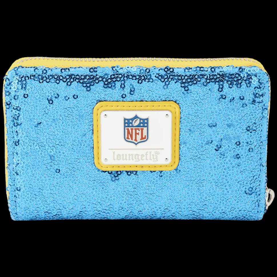 NFL Wallets< Los Angeles Chargers Sequin Zip Around Wallet