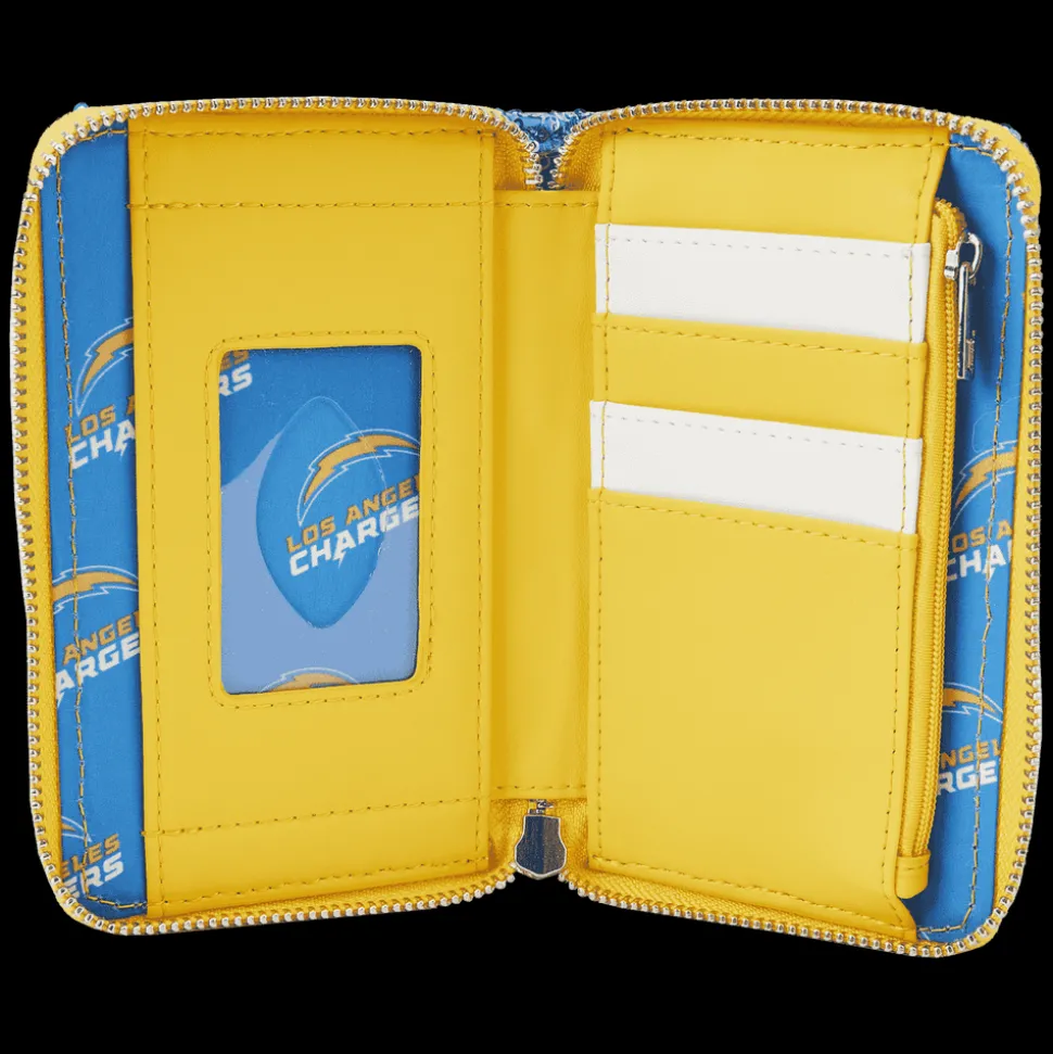 NFL Wallets< Los Angeles Chargers Sequin Zip Around Wallet