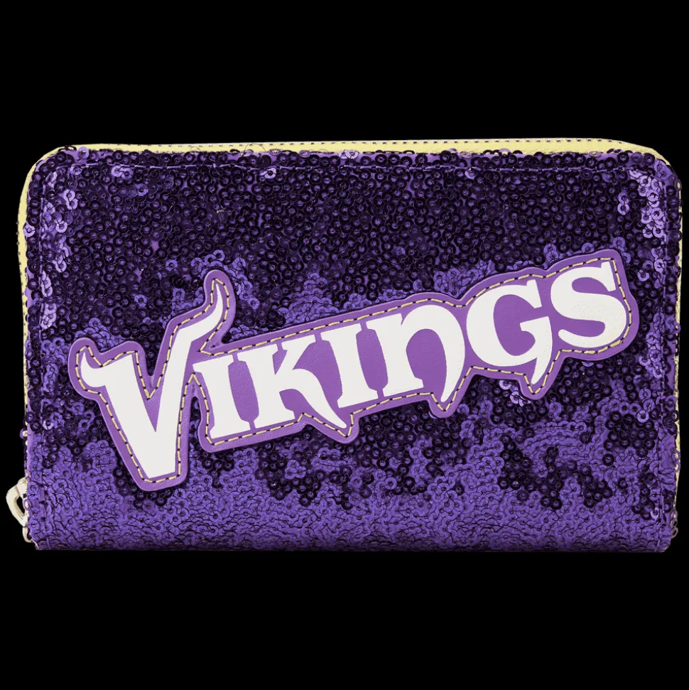 NFL Wallets< Minnesota Vikings Sequin Zip Around Wallet