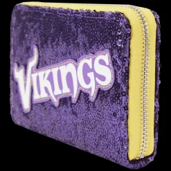 NFL Wallets< Minnesota Vikings Sequin Zip Around Wallet