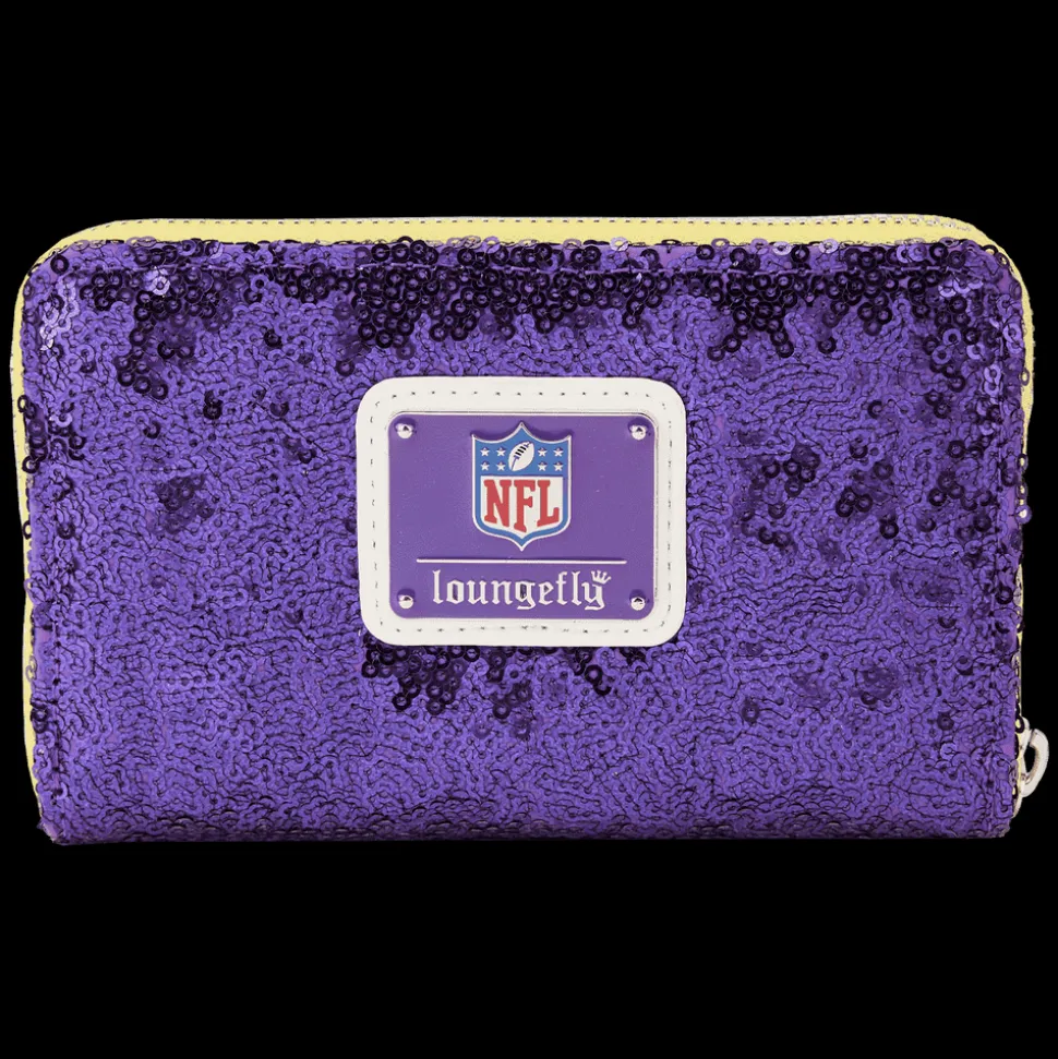 NFL Wallets< Minnesota Vikings Sequin Zip Around Wallet
