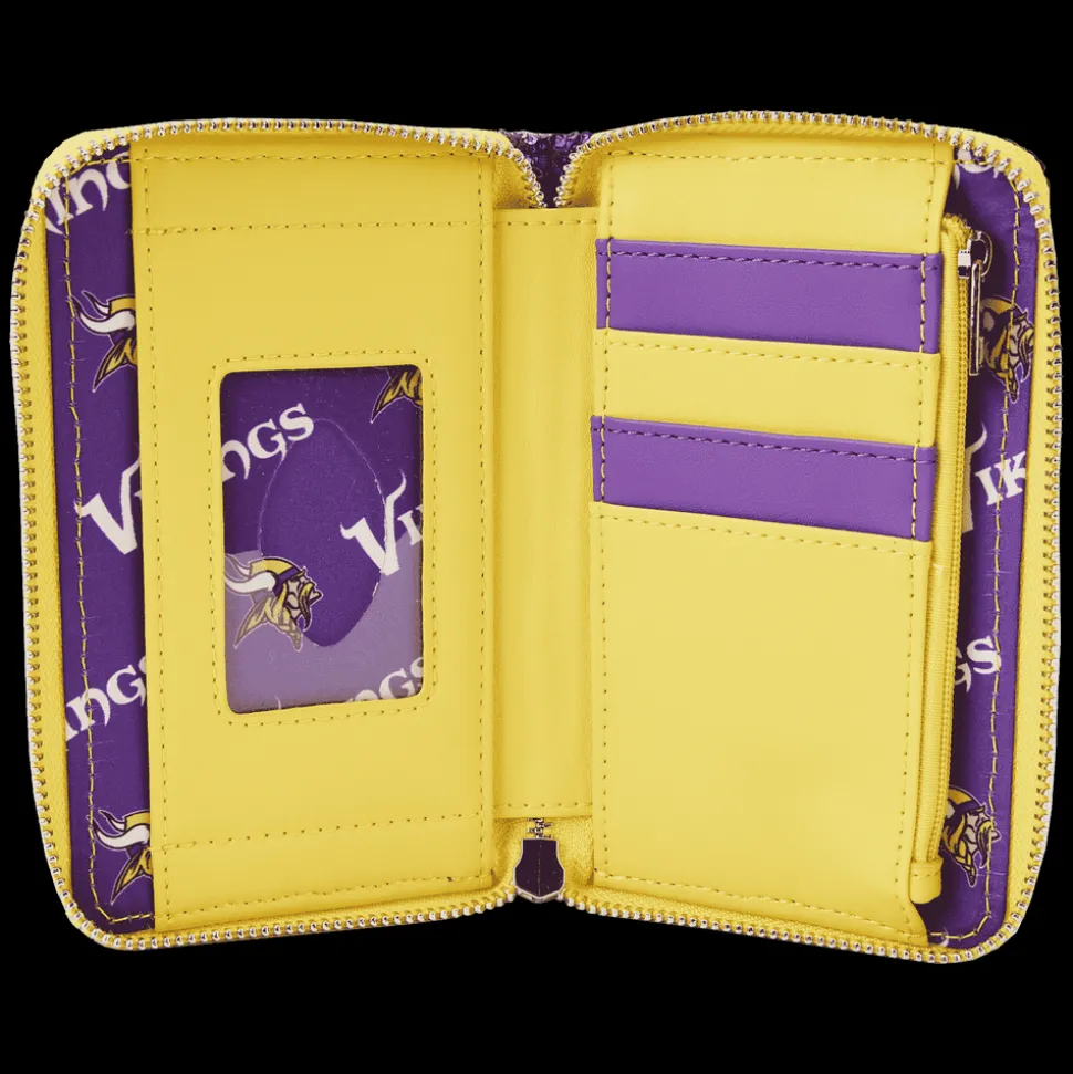 NFL Wallets< Minnesota Vikings Sequin Zip Around Wallet
