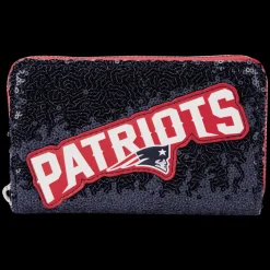 NFL Wallets< New England Patriots Sequin Zip Around Wallet