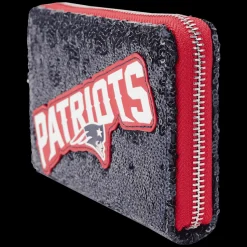 NFL Wallets< New England Patriots Sequin Zip Around Wallet