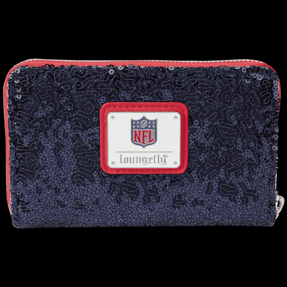 NFL Wallets< New England Patriots Sequin Zip Around Wallet